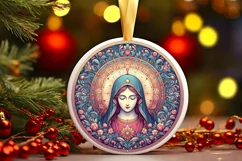 Round Christmas Ornament Sublimation|Clipart Product Image 1