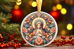 Round Christmass Ornament PNG Product Image 1