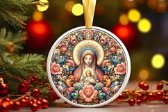 Round Christmas Ornament Sublimation|Clipart Product Image 1