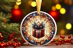 Round Christmas Ornament Sublimation|Clipart Product Image 1
