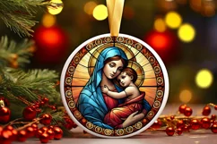 Round Christmas Ornament Sublimation|Clipart Product Image 2