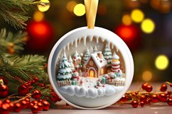 Winter Christmas Round Sublimation PNG Product Image 3