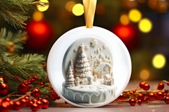 Winter Christmas Round Sublimation PNG Product Image 3