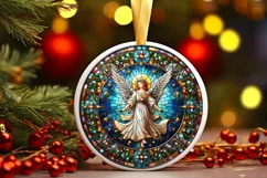 Round Christmas Ornament Sublimation|Clipart Product Image 1