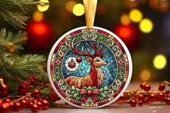 Round Christmas Ornament Sublimation|Clipart Product Image 2