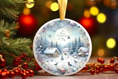 Round Christmas Ornament Sublimation|Clipart Product Image 1