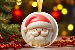 Winter Santa Round Sublimation PNG Product Image 3
