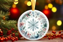 Round Christmas Ornament Sublimation|Clipart Product Image 3