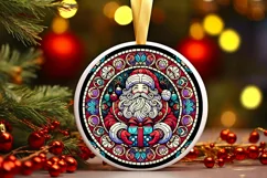 Round Christmas Ornament Sublimation|Clipart Product Image 2