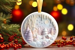 Winter Scene Round Sublimation PNG Product Image 3