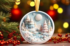 Winter Scene Round Sublimation PNG Product Image 3