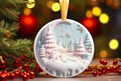 Winter Scene Round Sublimation PNG Product Image 1