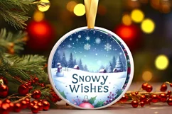 Watercolor Winter Scene Sublimation PNG Product Image 1