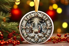 Round Christmas Ornament Sublimation|Clipart Product Image 2