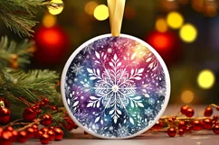 Round Christmas Ornament Sublimation|Clipart Product Image 1