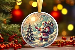 Round Christmas Ornament Sublimation|Clipart Product Image 2