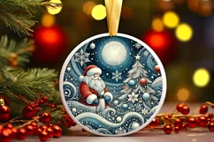 Round Christmas Ornament Sublimation|Clipart Product Image 2