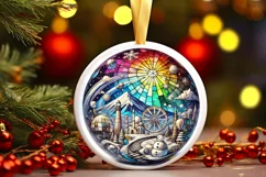 Round Christmas Ornament Sublimation|Clipart Product Image 2