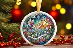 Round Christmas Ornament Sublimation|Clipart Product Image 2