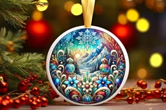 Round Christmas Ornament Sublimation|Clipart Product Image 2