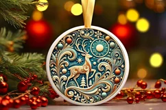Round Christmas Ornament Sublimation|Clipart Product Image 2