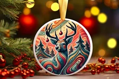 Round Christmas Ornament Sublimation|Clipart Product Image 2