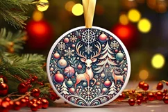 Round Christmas Ornament Sublimation|Clipart Product Image 2
