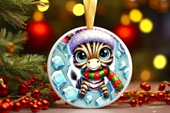 Round Christmas Ornament Sublimation|Clipart Product Image 2