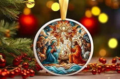 Round Christmas Ornament Sublimation|Clipart Product Image 1