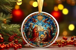 Round Christmas Ornament Sublimation|Clipart Product Image 1