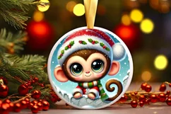 Round Christmas Ornament Sublimation|Clipart Product Image 2