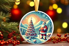 Round Christmas Ornament Sublimation|Clipart Product Image 2