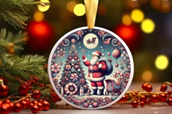 Round Christmas Ornament Sublimation|Clipart Product Image 2