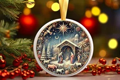Round Christmas Ornament Sublimation|Clipart Product Image 1