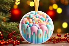 Round Christmas Ornament Sublimation|Clipart Product Image 1