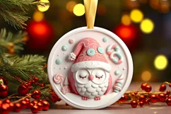 Round Christmas Ornament Sublimation|Clipart Product Image 1