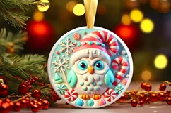 Round Christmas Ornament Sublimation|Clipart Product Image 1