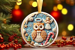 Round Christmas Ornament Sublimation|Clipart Product Image 2