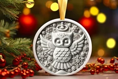 Round Christmas Ornament Sublimation|Clipart Product Image 2