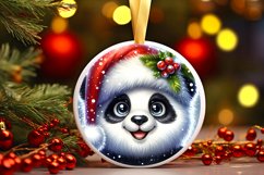 Round Ornament with Deer and Present Sublimation PNG Product Image 3