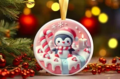 Round Christmas Ornament Sublimation|Clipart Product Image 2
