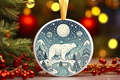 Round Christmas Ornament Sublimation|Clipart Product Image 1