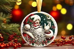 Round Christmas Ornament Sublimation|Clipart Product Image 2