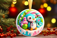 Round Christmass Ornament PNG Product Image 1