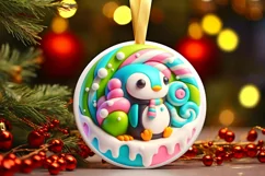 Round Christmas Ornament Sublimation|Clipart Product Image 1