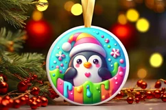 Round Christmas Ornament Sublimation|Clipart Product Image 1