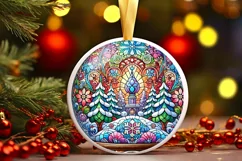 Round Christmas Ornament Sublimation|Clipart Product Image 2