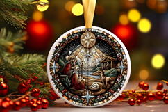 Round Christmass Ornament PNG Product Image 1