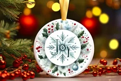 Round Christmas Ornament Sublimation|Clipart Product Image 1