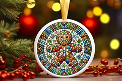 Round Christmas Ornament Sublimation|Clipart Product Image 2